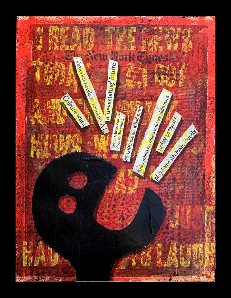 I Read The News, collage by Laurent Bompard