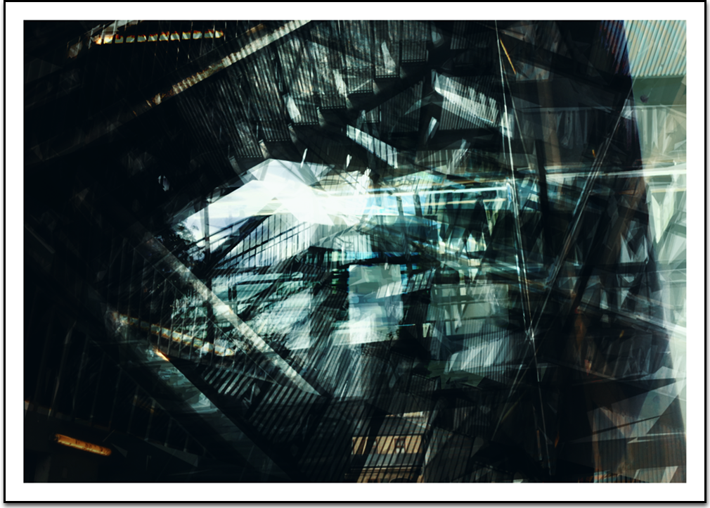 square sun, budapest, concrete structure, massive. digital print by Laurent Bompard